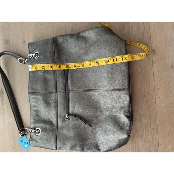 Tignanello Silver Metallic Leather Purse/Shoulder Bag ** See decription - Picture 10 of 12